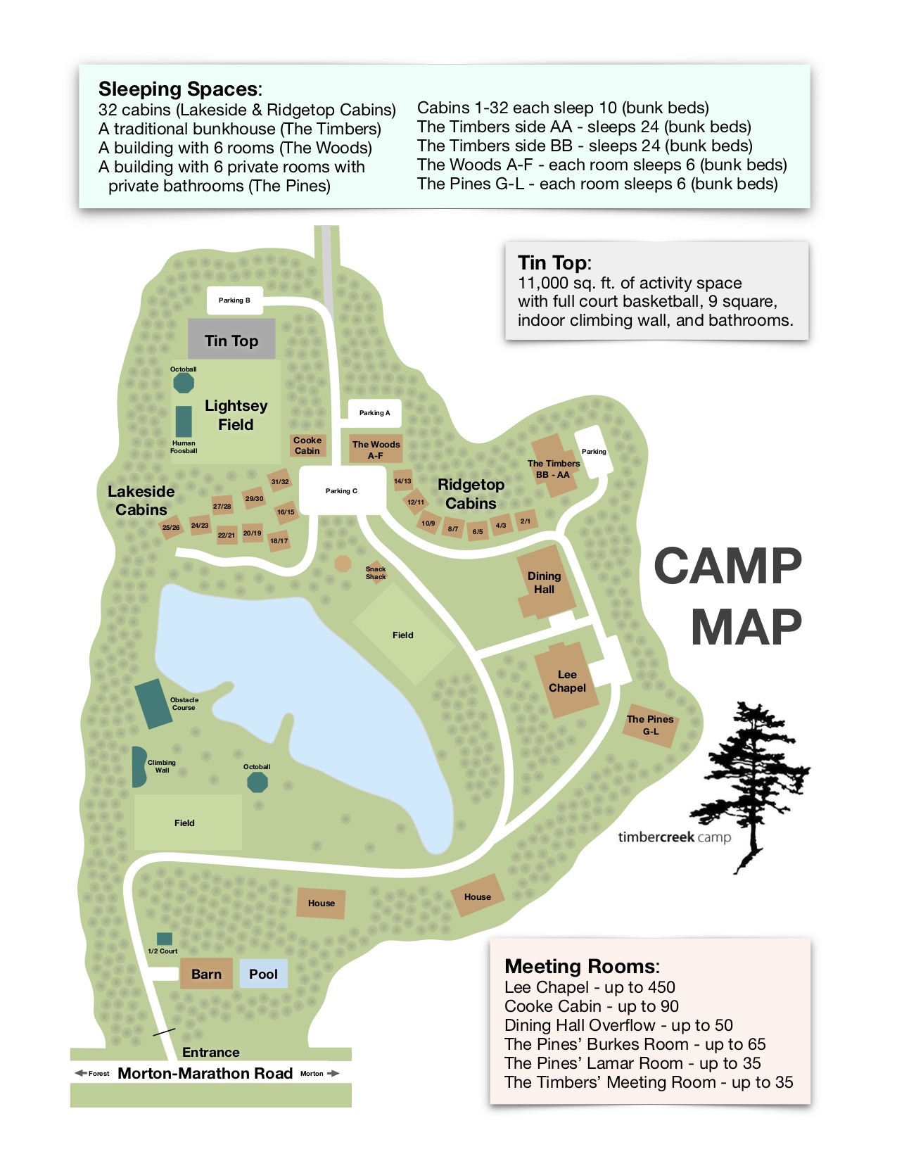 Camp Map Timber Creek Camp